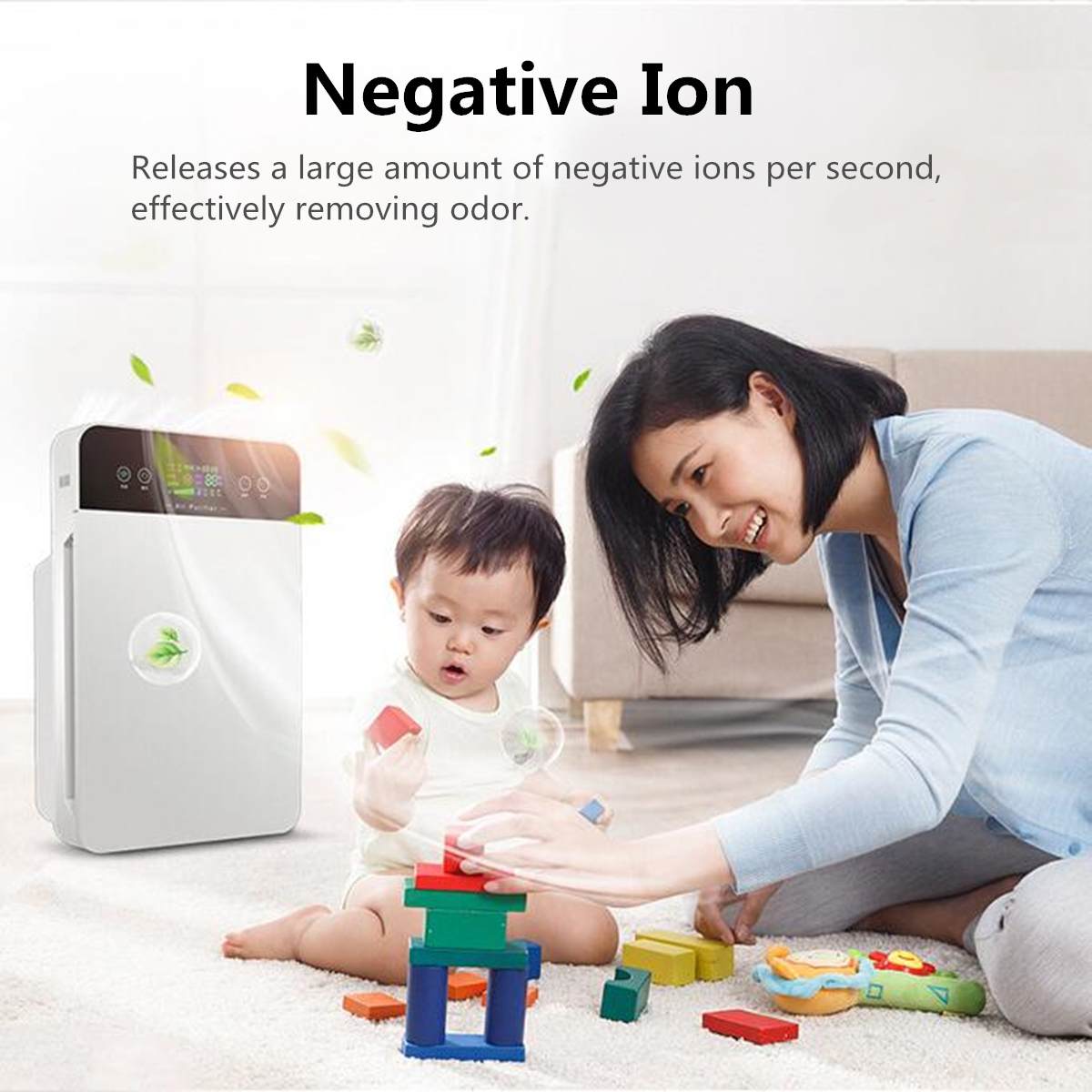 Purificateur d'air Intelligent, stérilisateur, nettoyage de la fumée et de l'air, filtre Hepa domestique Intelligent avec télécommande