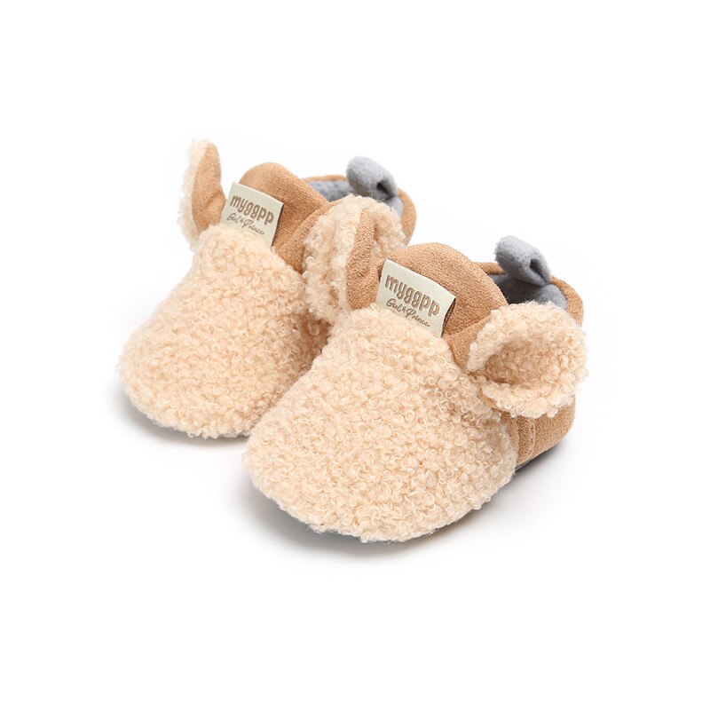 0-24 måneder unisex babysko saueører baby jente snøstøvler sko baby vinter varm myk såle plysj prewalker baby guttesko: kaki / 0-6 måneder