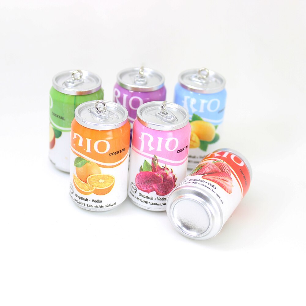 Yamily 6Pcs/24*44Mm Hars Simulatie Cocktail Fles Charms Drankblikjes Hanger Voor Oorbel Sleutelhanger Diy sieraden Maken