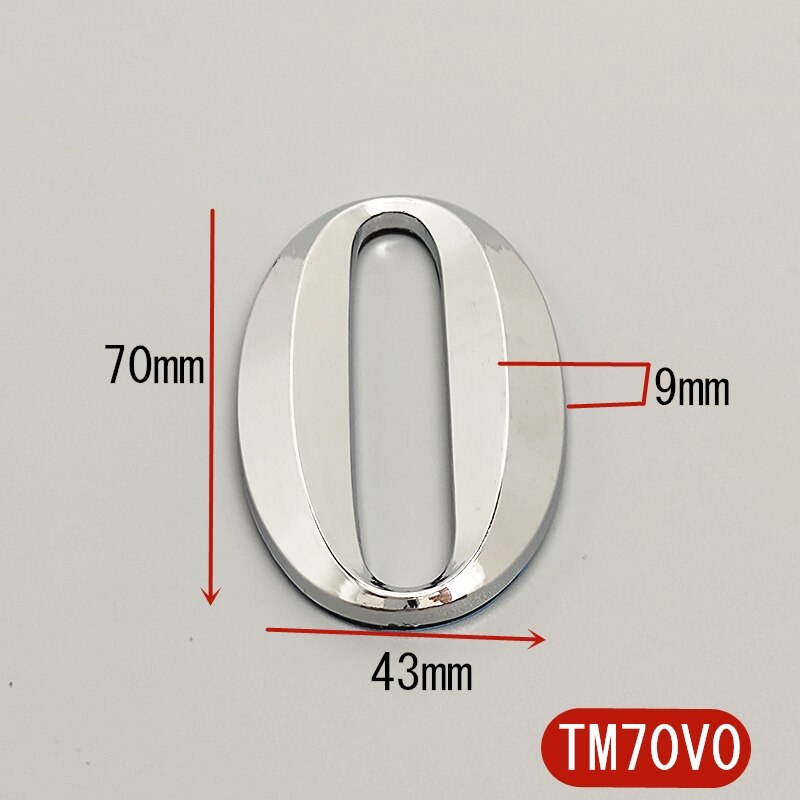 7CM Self Adhesive 3D Number Stickers Room House Number Plate Sign for Home Apartment Cabinet Table Mailbox Outdoor Door Numbers: 0