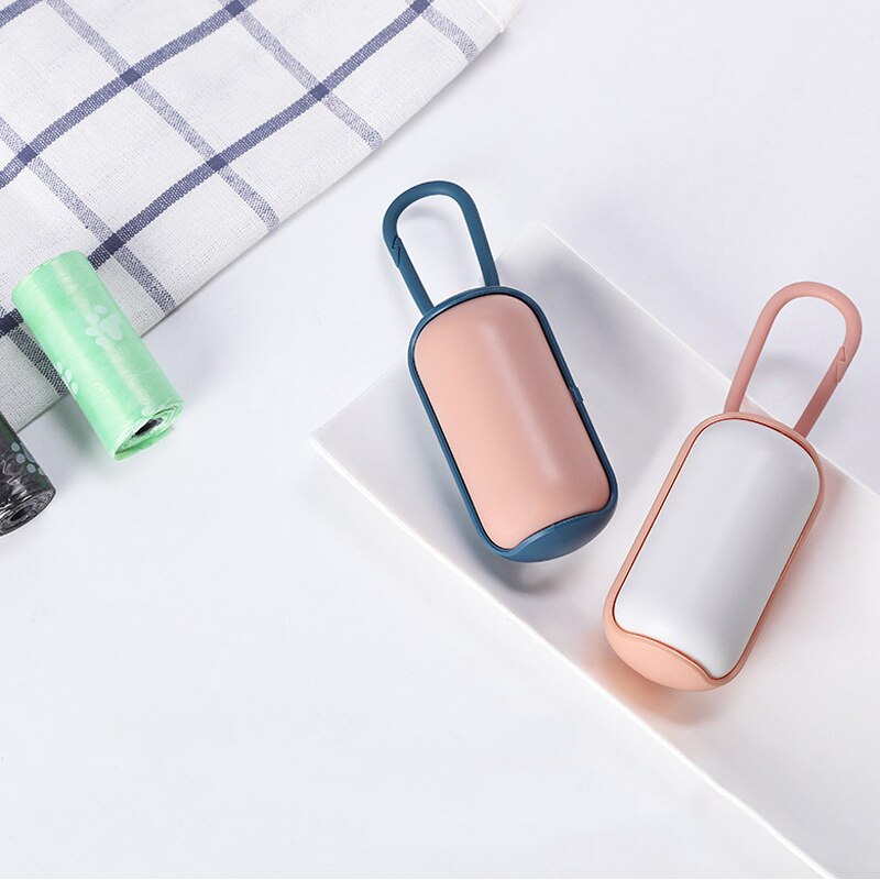 Distributeur pratique de sacs à merde pour chiens, déchets en forme de pilule, fournitures de nettoyage d'extérieur avec 1 rouleau de sacs à merde