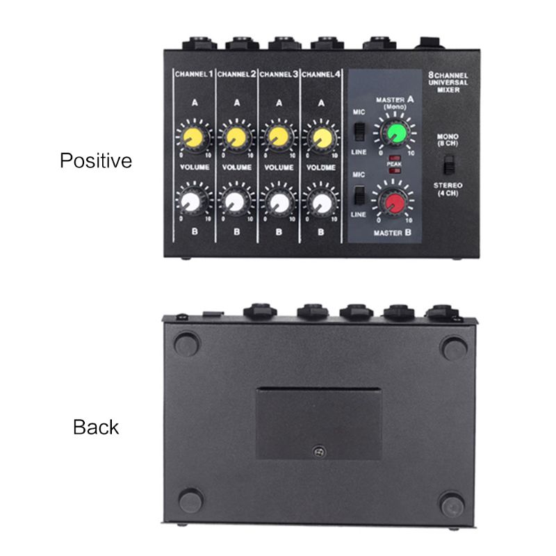8 Channel Sound Universal Digital Mixer Adjusting Microphone Mixing Console Mono/Stereo Mono/Stereo EU/US Plug