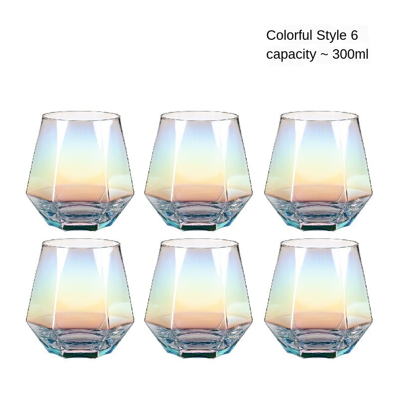 Verre coloré résistant à la chaleur, verre à Six faces, gobelets d'eau, tasse à jus de Cul, verre à boisson, haute apparence