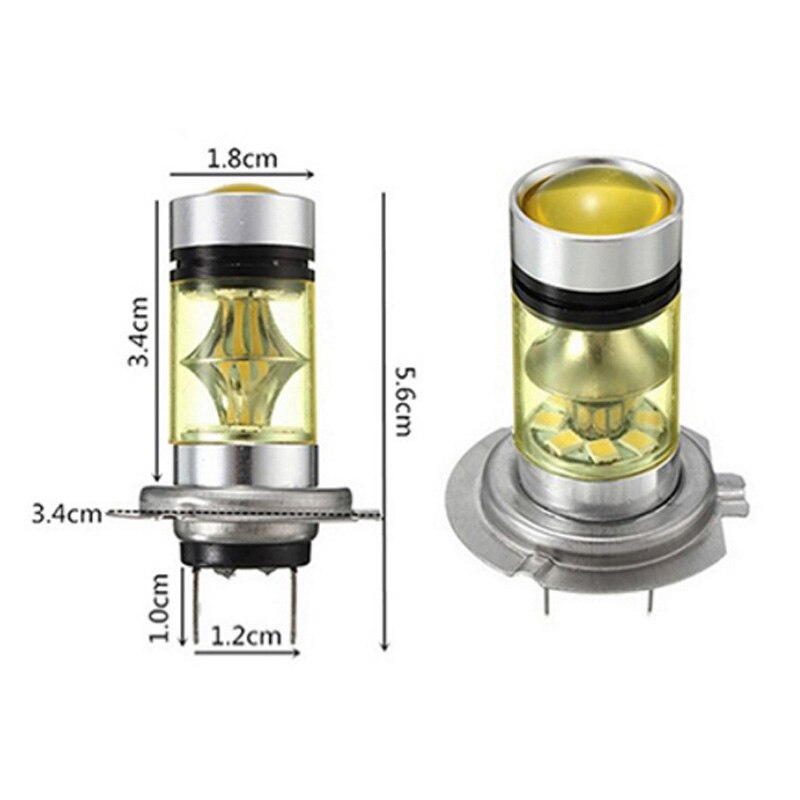 SXCLG 12V 24V Voiture LED Ampoule H7 Phare 3000K Or Jaune Haute