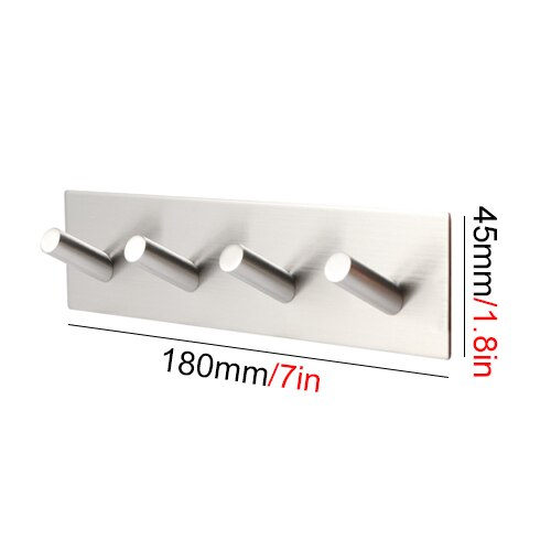 3M Self Adhesive Wall Door Back Hooks Heavy Duty Stainless Steel Clothes Hanger Bathroom Kitchen Towel Rustproof Hook: C