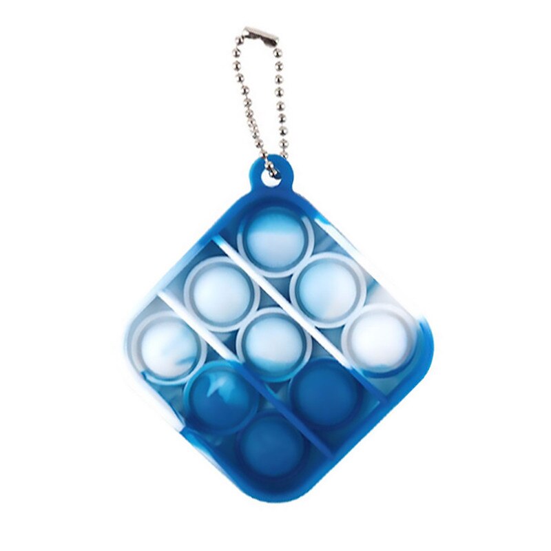 Tie-dye Keychain Fidget Simple Dimple Toy Sensory Educational Toy Push Bubble Toys Stress Relief Toy Antistress Adult Relief