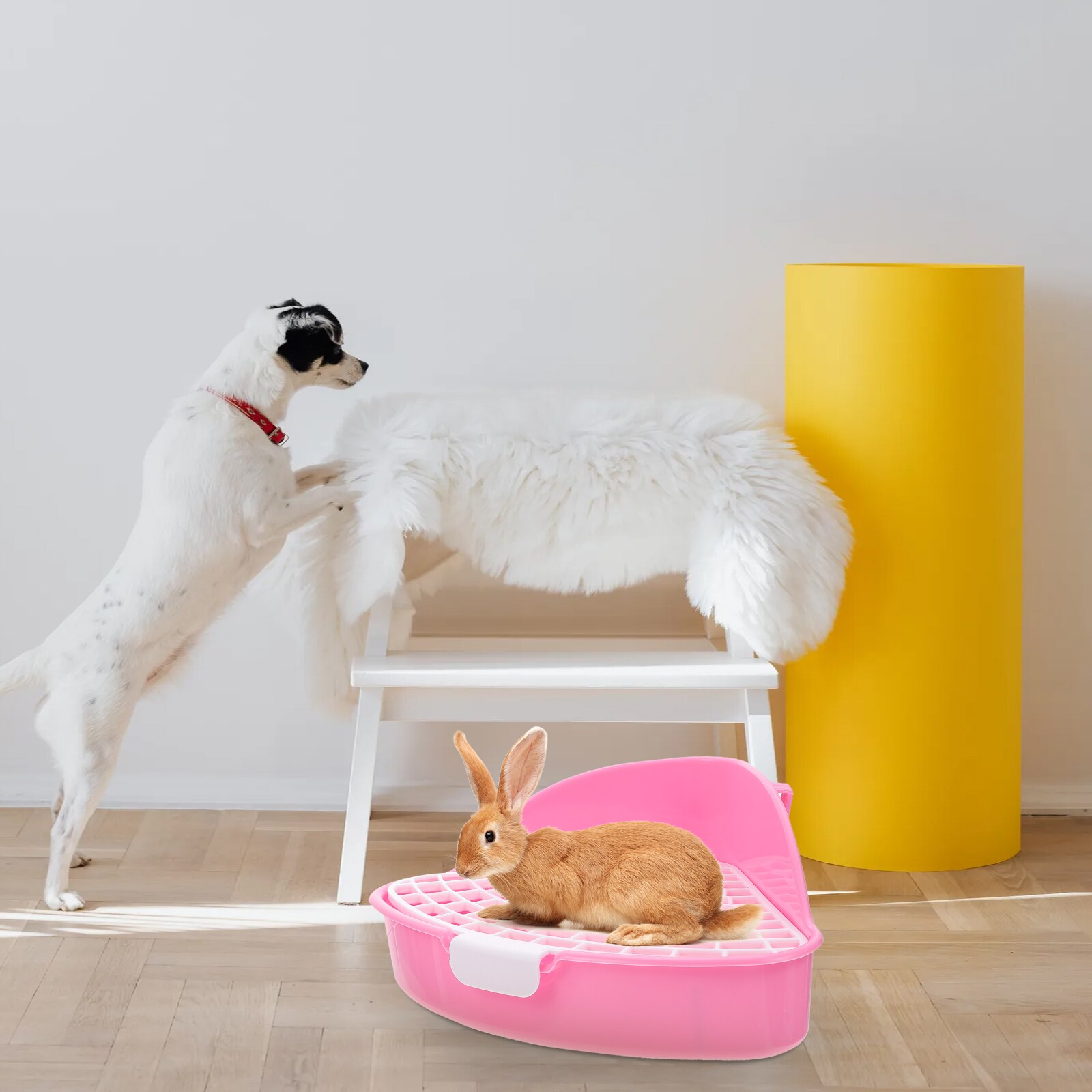 Rabbit Litter Box Plastic Small Animals Potty Corner Toilet Litter Container