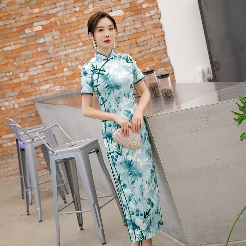 Chinese Traditional Cheongsam Women Split Qipao Dr... – Grandado