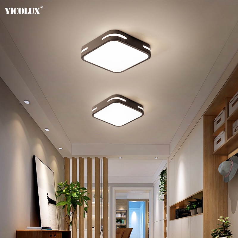 12w moderne led kroonluchter verlichtingslampen voor hal balkon gang slaapkamer wit zwart ijzer huis binnen entree lamp glans