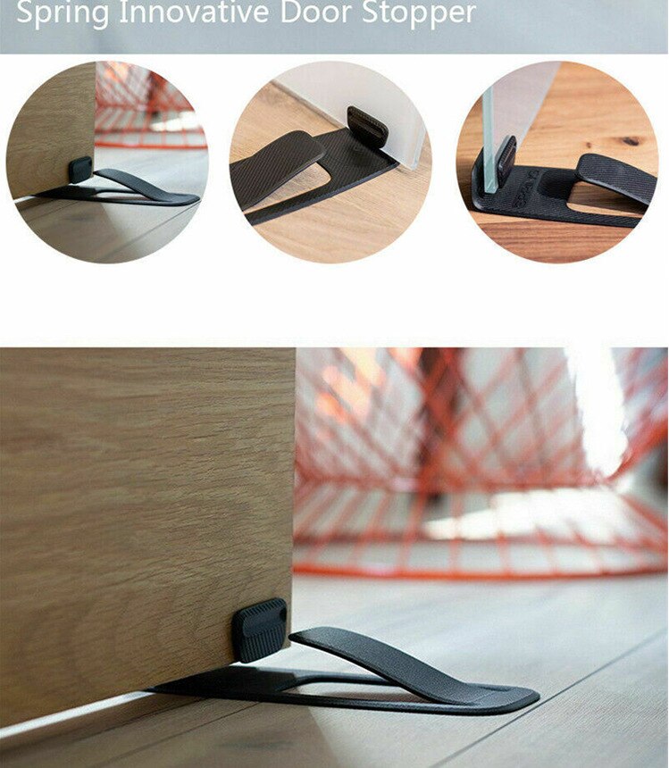 1Pcs Spring Innovative Door Stopper Properly Holds Your Door Open Door Wedge Holder Multi-function Door Stopper Safety Protector