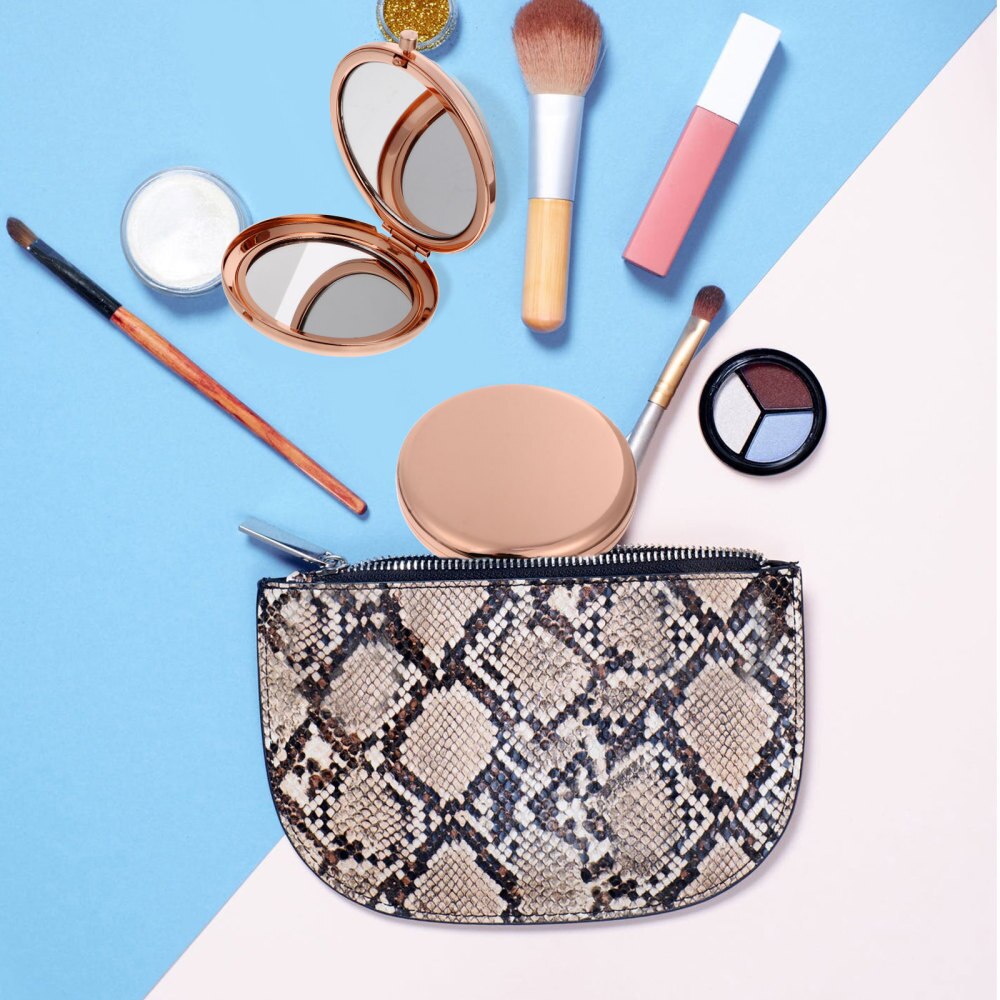 Portable Metal Makeup Mirror Handheld Mini Cosmetic Make Mirror