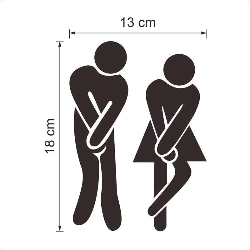 Wc Entree Teken Deur Stickers Voor Openbare Plaats Woondecoratie Creatieve Patroon Muurstickers Diy Grappig Vinyl Muurschilderingen