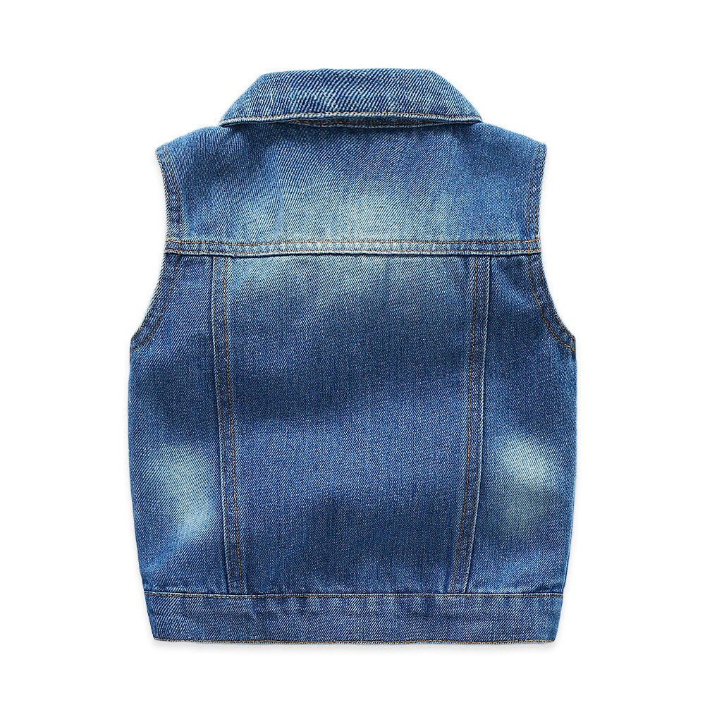 Chaleco vaquero sin mangas para niños y niñas, chaqueta vaquera informal de dibujos animados, para 2-9 años, BC164
