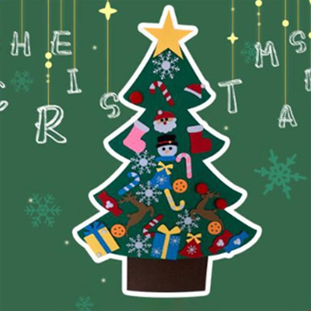 Voelde Kerstboom Diy Ornamenten Opknoping Decoraties Kerstman Kerstboom Jaar Kunstmatige Kerstboom Grenen