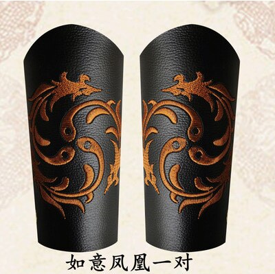 Ancient Hanfu Bracer Men's Hat Flat Top Eaves Hat Chinese Ming Dynasty Cosplay Accessories Hanfu Hat Bracer Armguards For Men