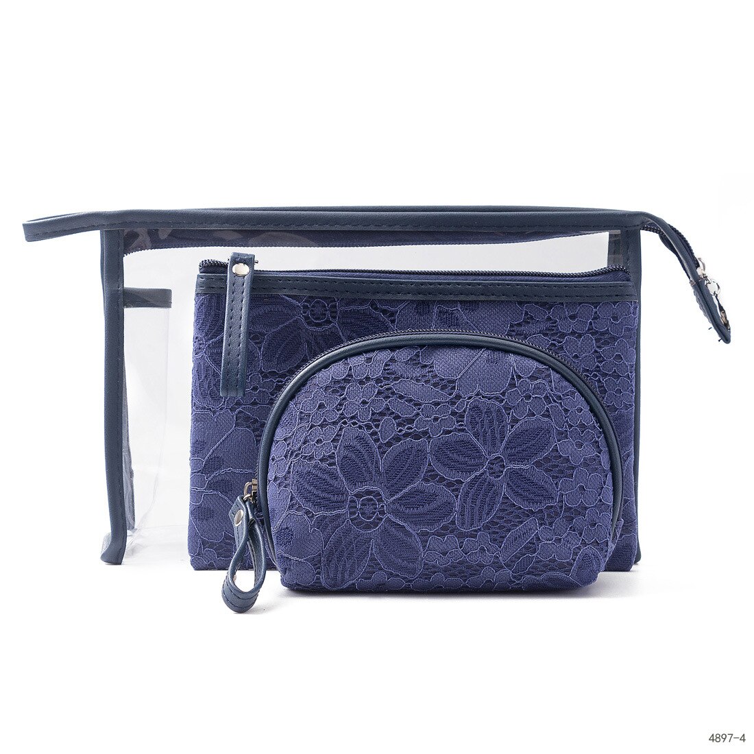 Miyahouse 3 pcs/set Make Up Bags Women Jelly Cosmetic Bag Waterproof Transparent Makeup Pouch Beauty Bags: 4897-4