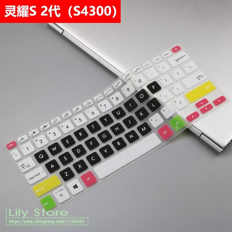 Laptop Keyboard Cover - Ultra-thin Silicone Skin for Asus Vivobook 14 X420 Series - Waterproof & Dustproof: Candy Black