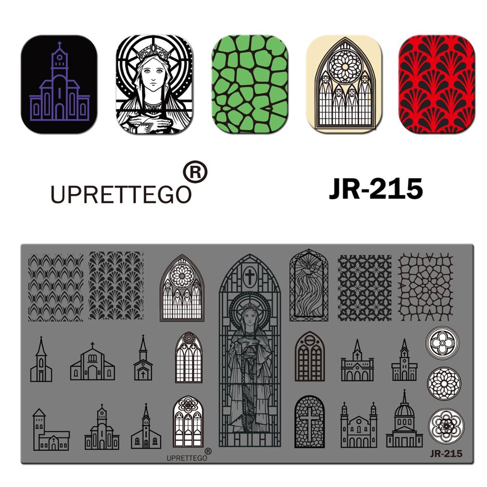 Roestvrij Staal Stempelen Plaat Sjabloon Russische Zin Bloemen Brief Gloeilamp Gratis Lijn Kerk Orchidee Nail Tool JR211-220