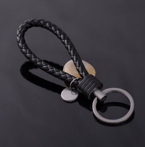 1X Hand Woven Leather Car Keychain Key ring For Land Rover LR2 LR3 Freelander Discovery Evoque Range Rover Sport Accessory: Black Specials