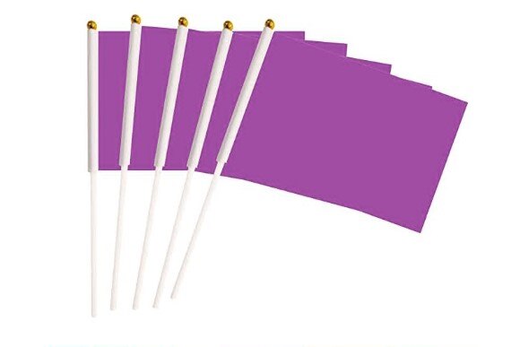 14X21cm Kleine Vlaggen Zwaaien Rood Geel Blauw Groen Roze Kleur Drijvende Vlag Pure Kleur Vlaggen Ochtend Oefeningen Vlag Gratis: purple
