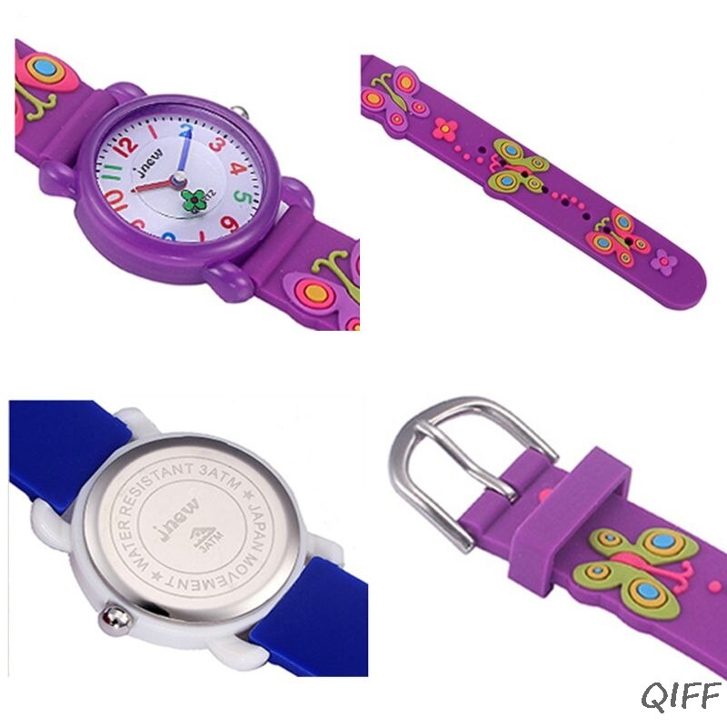 Kid 3D Butterfly Silicone Waterproof Watch For Girl Children Watches