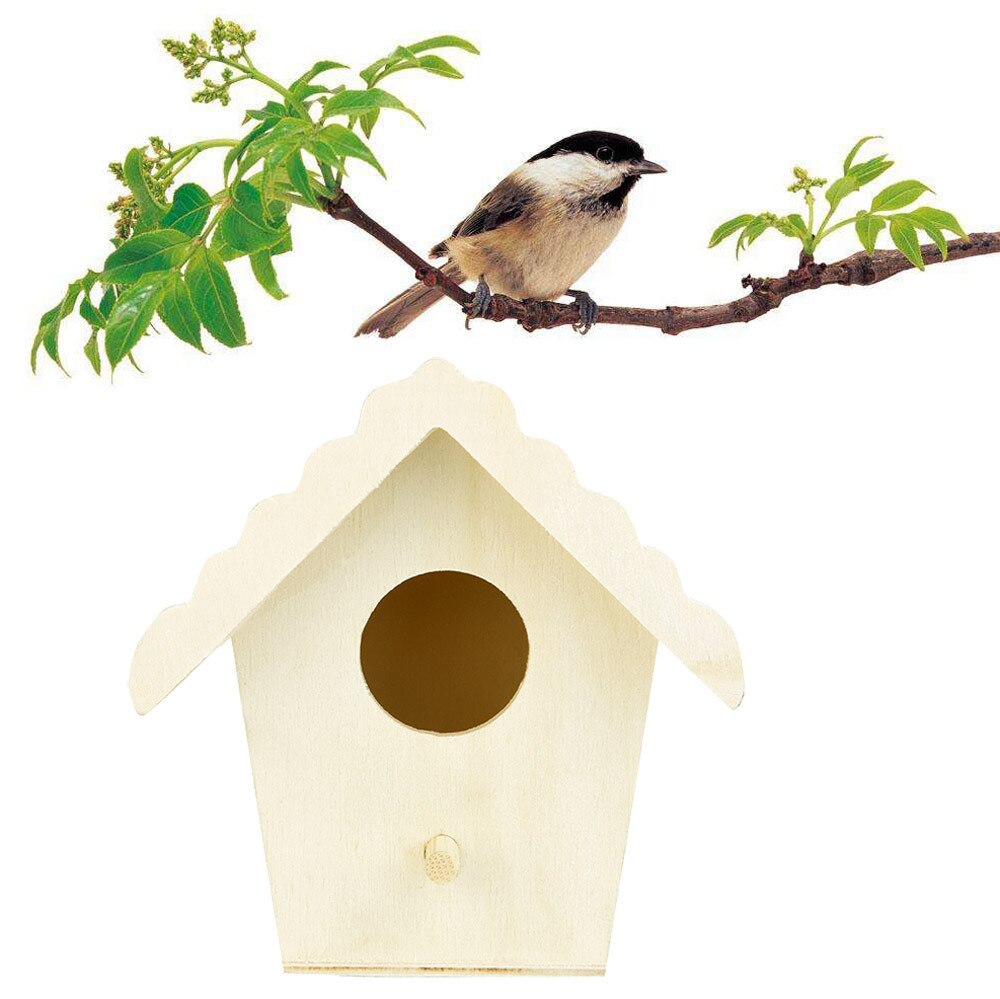 1pc nest bird house Dox wooden bird house nest wooden house bird house wall mounted outside Birdhouse wooden box: Default Title