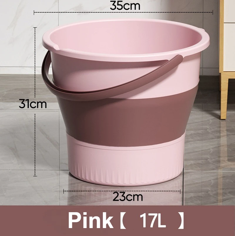 Studentenslaapzaal Plastic Opvouwbare Emmer Vissen Handheld Opvouwbare Emmer Thuis Verdikte Badkamer Draagbare Voet Inweken Emmer: Black