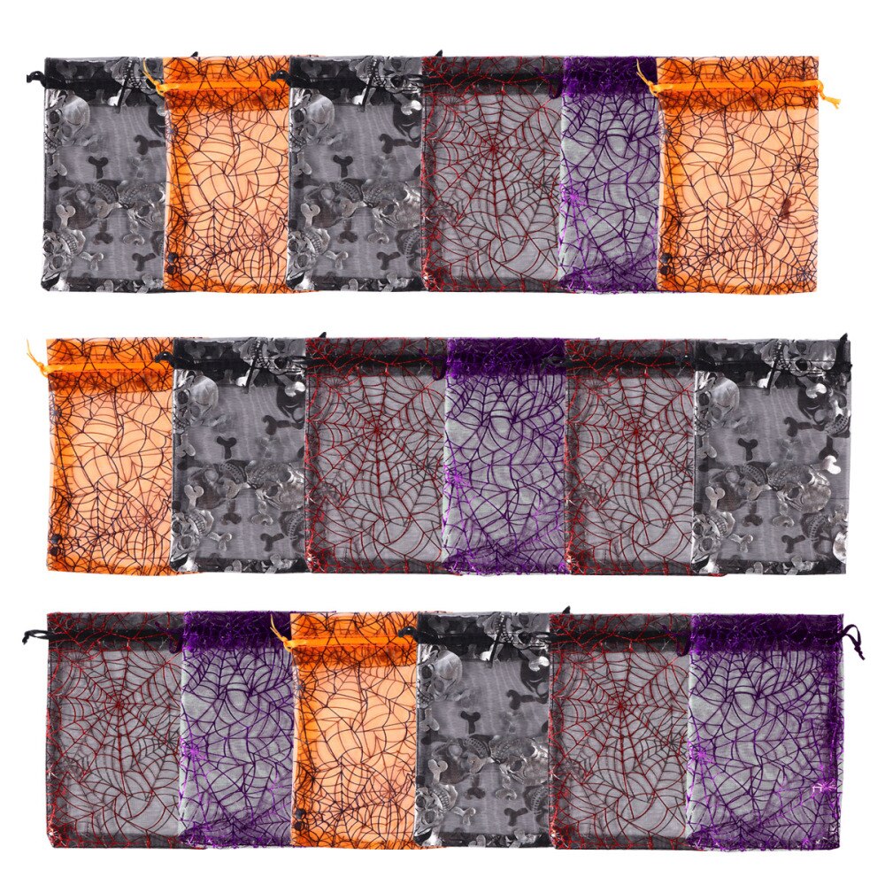 50 Stuks Halloween Candy Organza Zakjes Gaas Pouch Kleine Trekkoord Tassen: Default Title