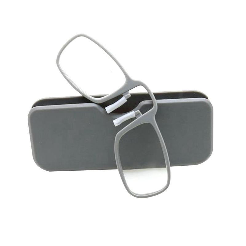 Unisex mini klevende leesbril neusclip op presbyope bril mannen en vrouwen glazen montuur zwart 1.5 2.0 2.5 met doos