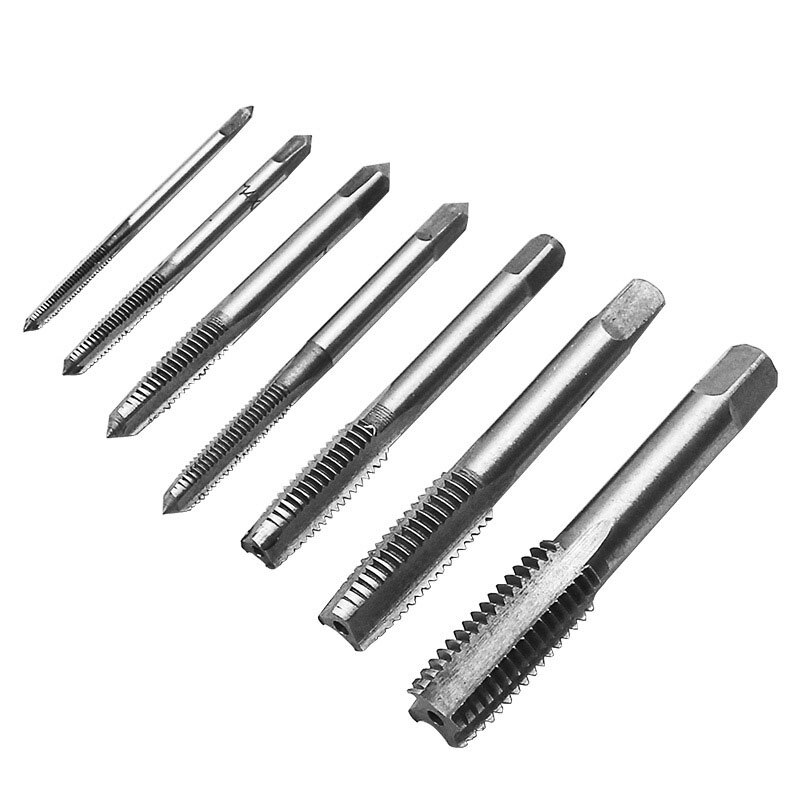 7 Pcs Metric Hss Linkse Draad Tap Pitch M3 M4 M5 M6 M8 M10 M12 Set/Vervangt Zagen draad Cutter Threading Handgereedschap