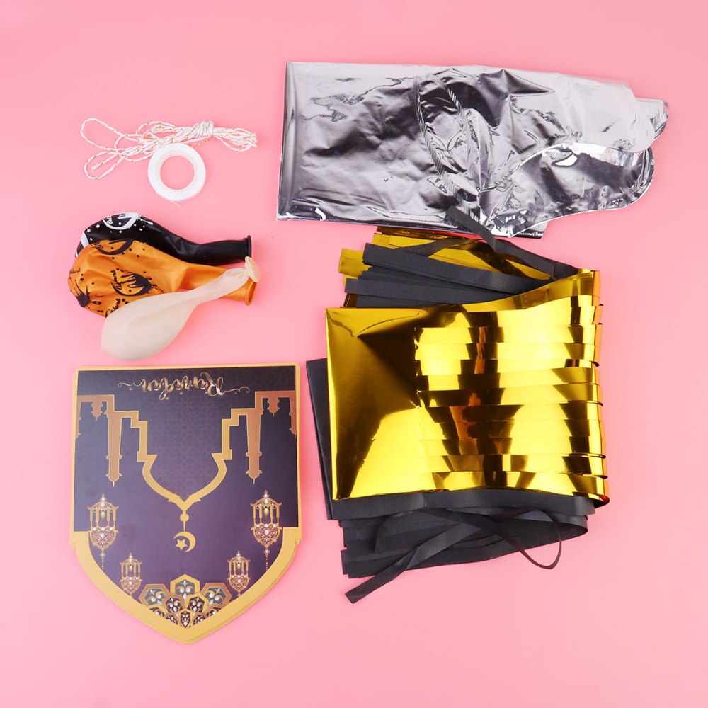 1 Set of 20PCS Muslim Eid Party Decor Kit Eid Mubarak Letters Printed Decor Kit Funny Eid Banners Balloons Decor Set for Home Pa: Silver Eid package