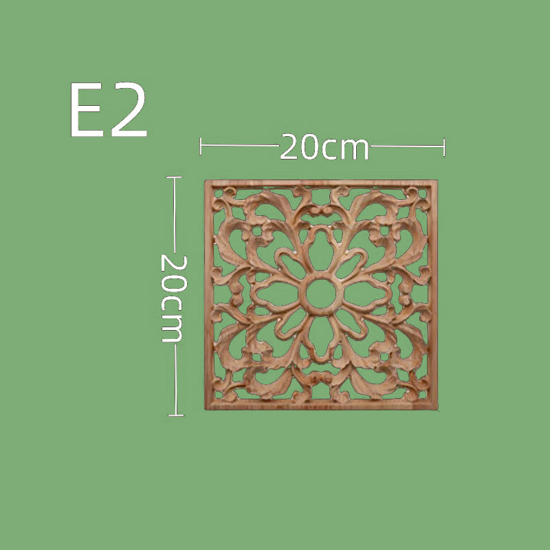 Accessori per mobili intagliati in legno in stile europeo - Sculture cave quadrate in legno massello per porte dell'armadio, cucina e decorazioni per la casa: Radura