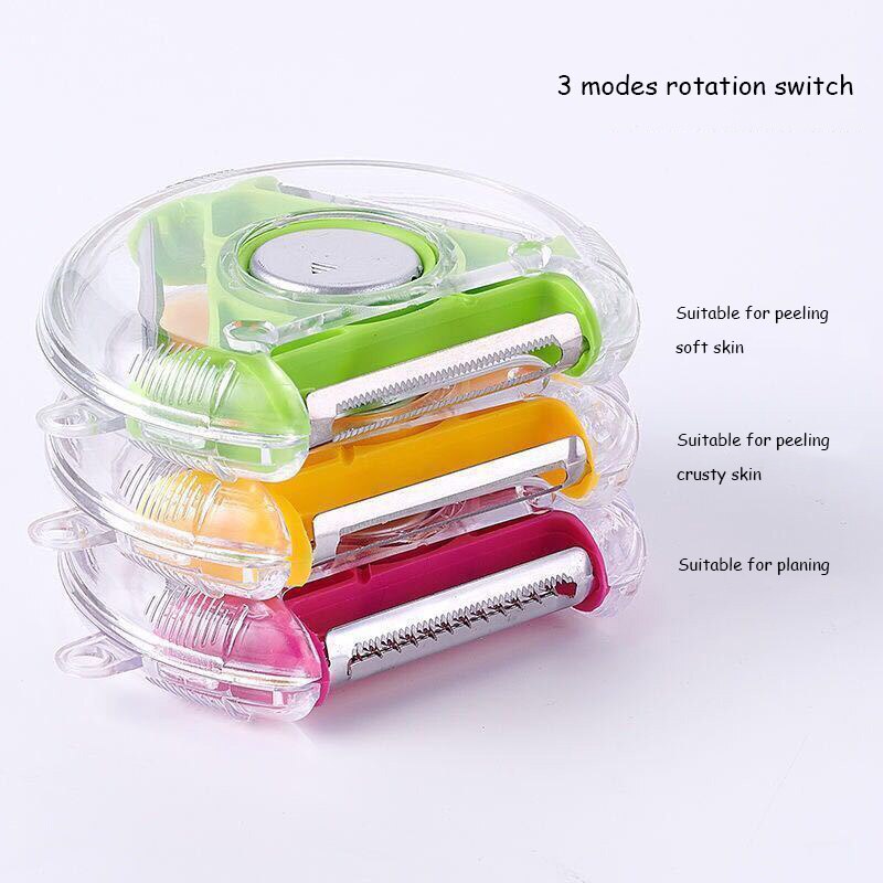 Multifunctionele Keukenrasp - 3-in-1 Groente Fruit Snijder - Roestvrij Staal & PP - 9x8.5cm