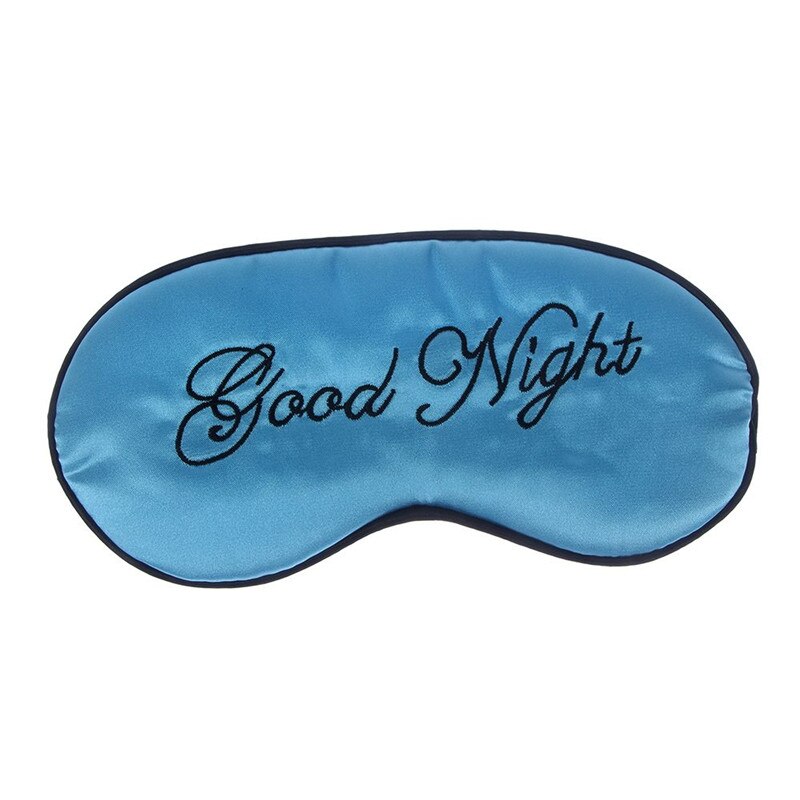 Soft Pure Silk Sleep Eye Mask Good Night Padded Shade Cover Travel Relax Aid Blindfolds Sleeping Mask: Blue