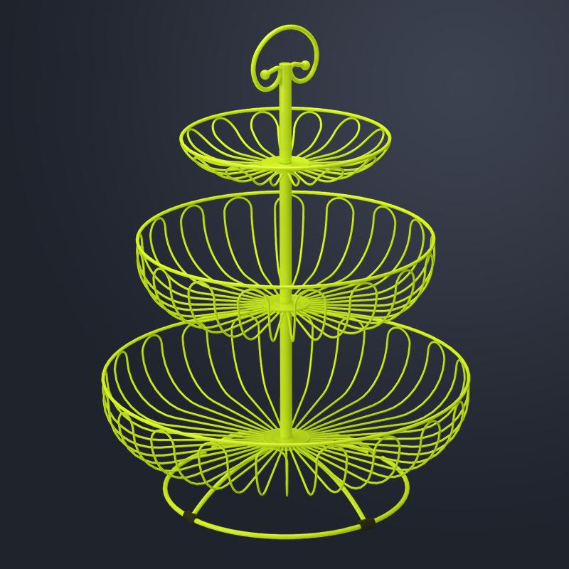 300*460mm european style three tier fruit basket fruit dishes Triple Layer Snack Cake Dish Rack Tray For Home Dishes