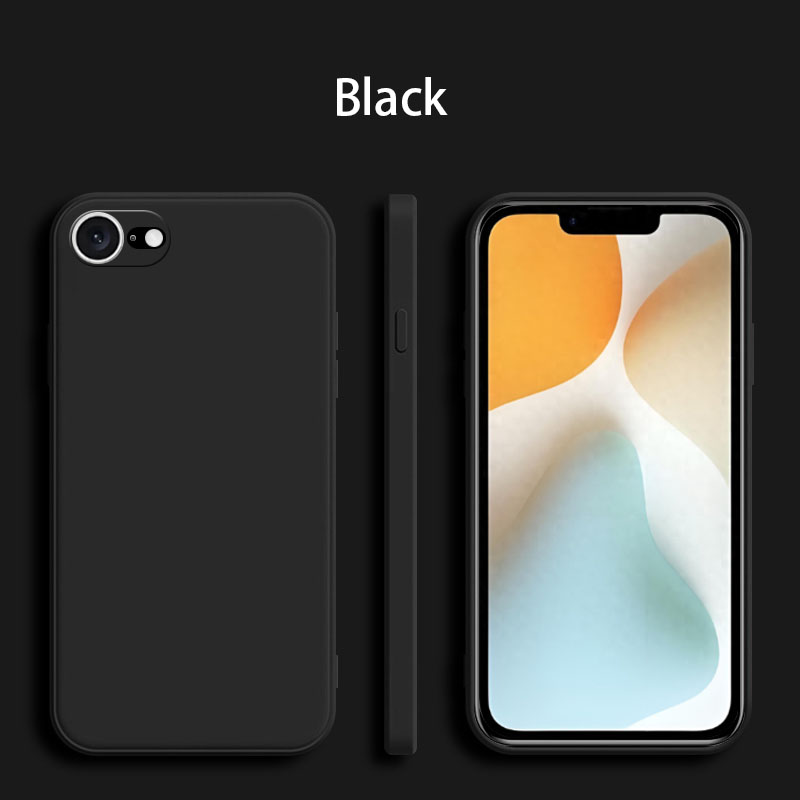 Til iphone 7 telefondeksel iphone 8 tpu luksuriøst støtsikkert originalt flytende silikondeksel iphone  se 7 8 pluss deksel: Lerret / Svart