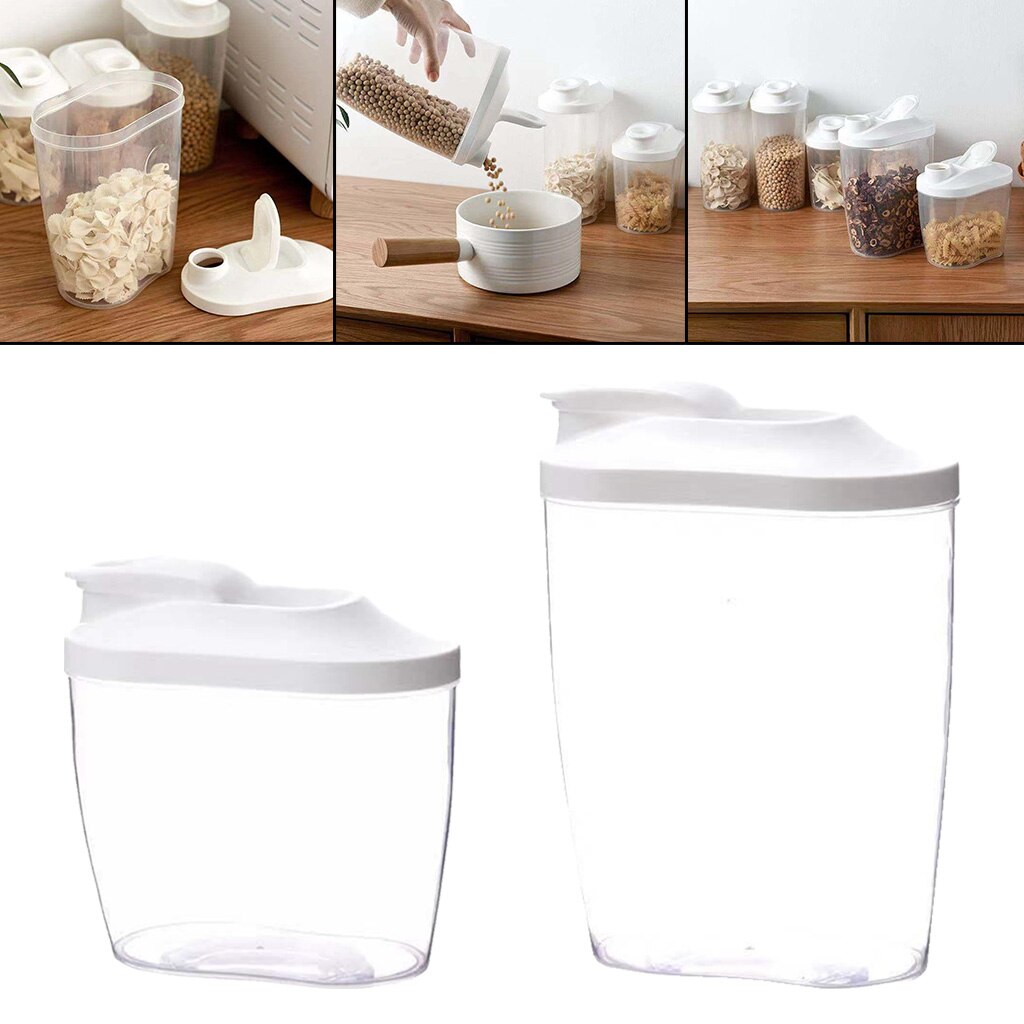 Madopbevaringsbeholder lufttætte beholdere - korn & amp; tørfoder plastikbeholdere opbevaringsboks til kornmel ris snacks sukker