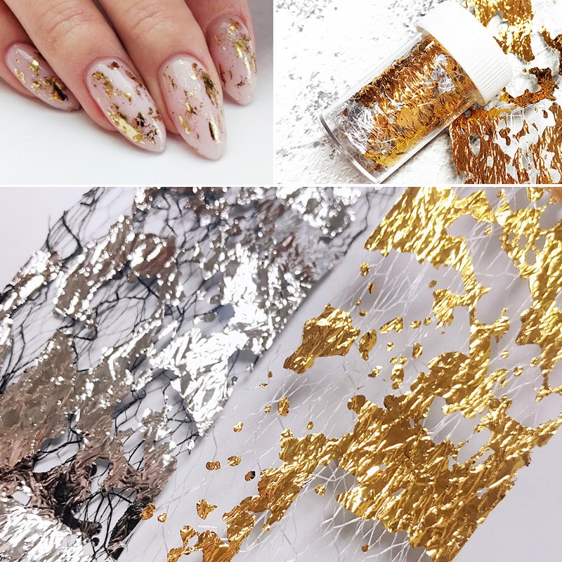 1 boîte 3D maille ongles feuilles feuille d'or gaze Nail Art transfert autocollant décoration curseur ongles décalcomanies Nail Art bricolage accessoires de