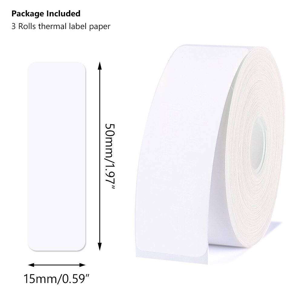 D11 Label Printer Mini Portable Pocket No Ink Wireless Label Maker Machine for Mobile Phone Home Office Use Print With Name: White paper 08