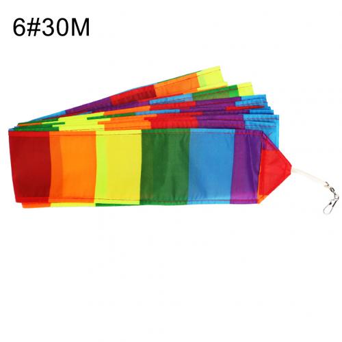 Kolorowy Tęczowy Blok Kolorów Długi Ogon Latawca - 10m, 15m, 30m - Akcesoria Sportowe Outdoor: 6 Wielokolorowy 30M