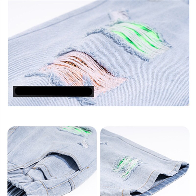Pantalones cortos de mezclilla para niños, Jeans de para adolescentes de 5 a 14 años, con agujeros rotos, novedad de verano