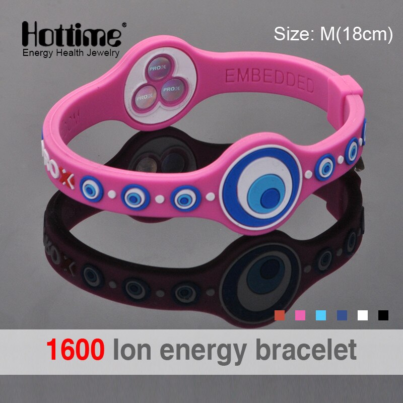Hottime Eco Power Energy Hologram Bracelets Wristbands Keep Balance Ion Magnetic Therapy Silicone Bands: PROX 2  Pink