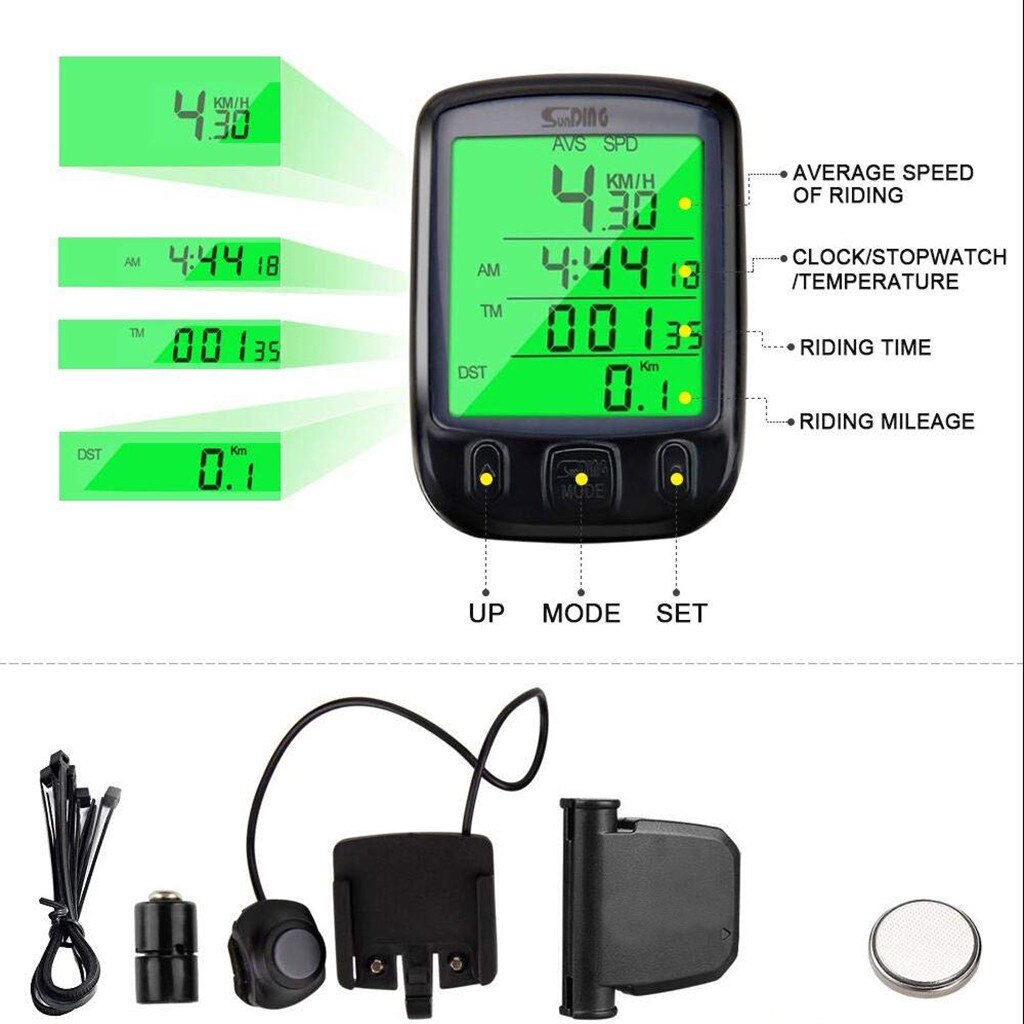 Waterproof Digital LCD Cycle Bicycle Computer Bike Odometer Speedometer Cycling