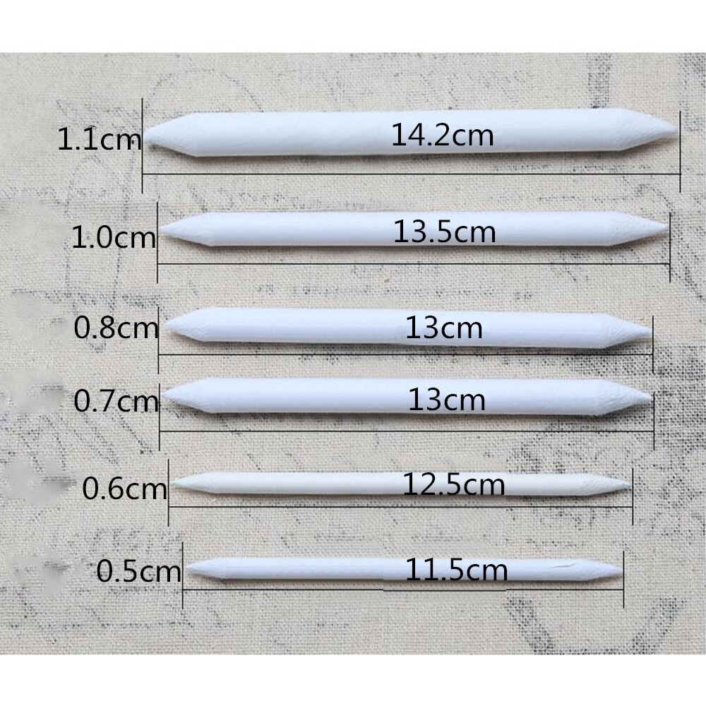 6pcs/set Blending Smudge Stump Stick Sketch Art White Drawing Charcoal Sketcking Tool Paper Pen Office School Painting Supplies