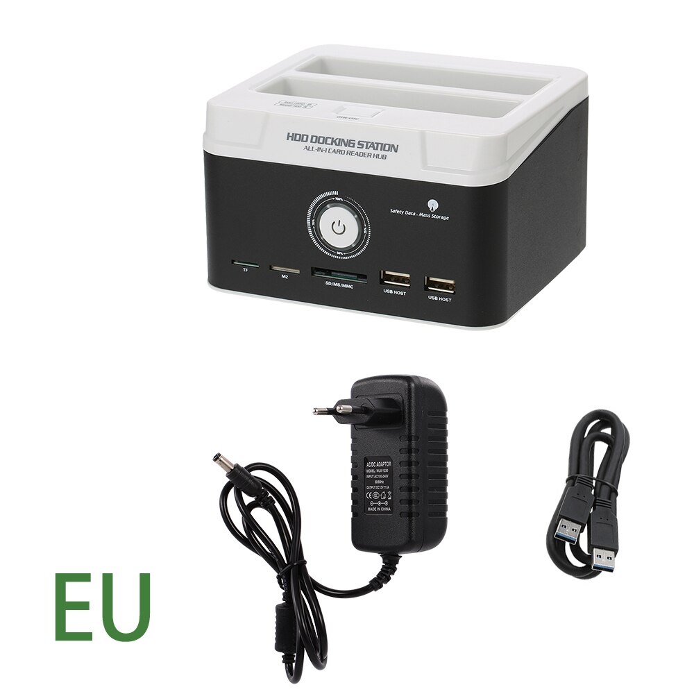2.5 ''/3.5'' Usb 3.0 Naar Sata Externe Hdd Docking Station Multifunctionele Dual-Bay Hard disk Base Docking Station Harde Behuizing: Default Title