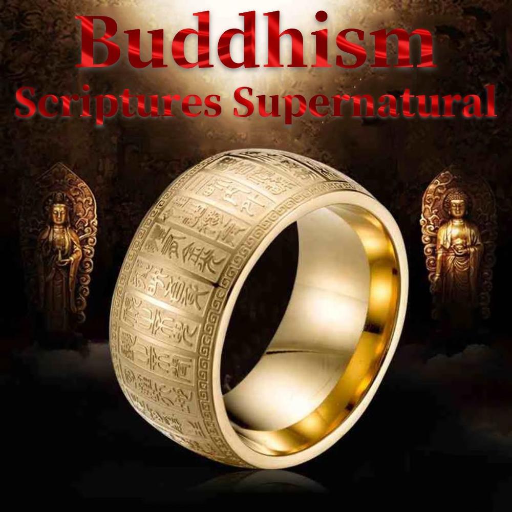 Overnaturlig herre #39 signet bred tommelfingerring udskåret gammel af kinesisk buddha skrift ringe til mænd solomon taoisme ring