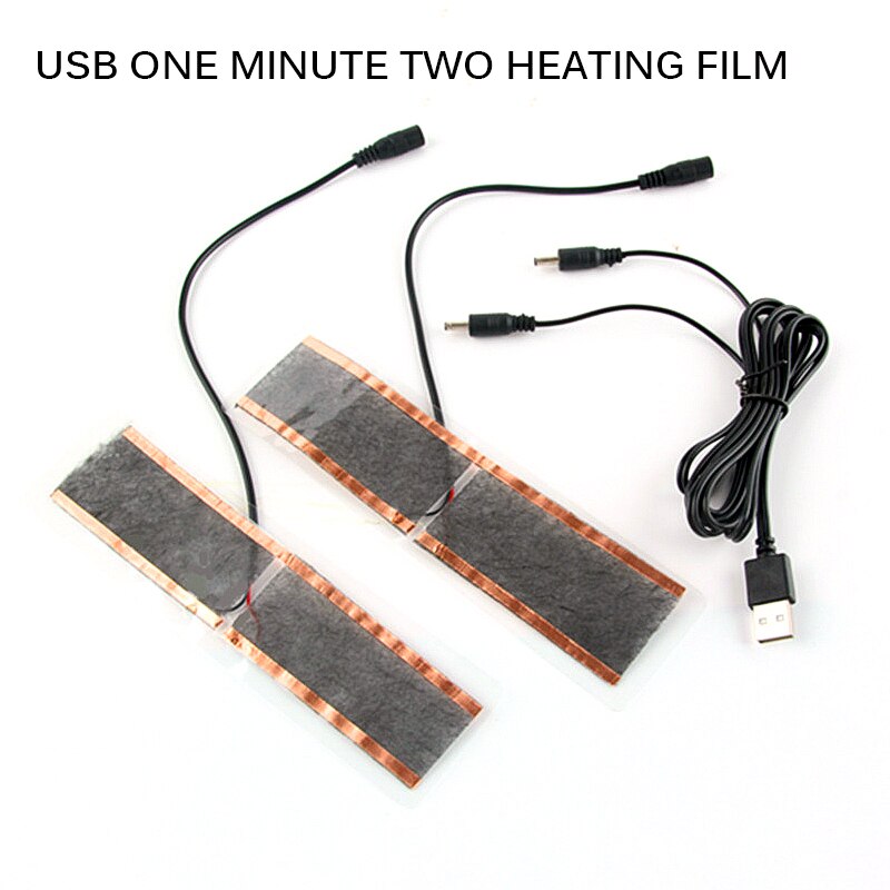 Almohadilla calefactora de esquí para invierno, calentador de manos de fibra de carbono, almohadilla para pies, película de calentamiento USB, almohadillas calefactoras para zapatos