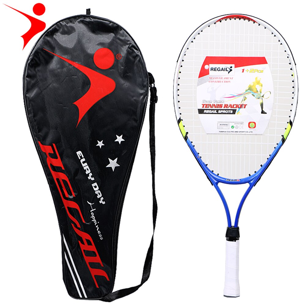 REGAIL 1 Pcs Teenager's Tennis Racket Aluminium Alloy Frame with Firm Nylon Wire Perfect for Chindren Tennis Training