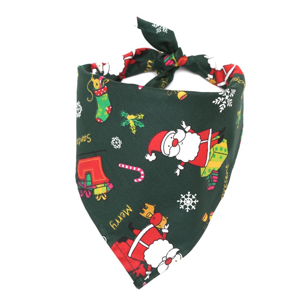 1PC Pet Bibs Saliva Towel Christmas Costume Decor Hats For Cat Dog Christmas Pet Bandana Santa Pattern Triangle Scarf QA 232