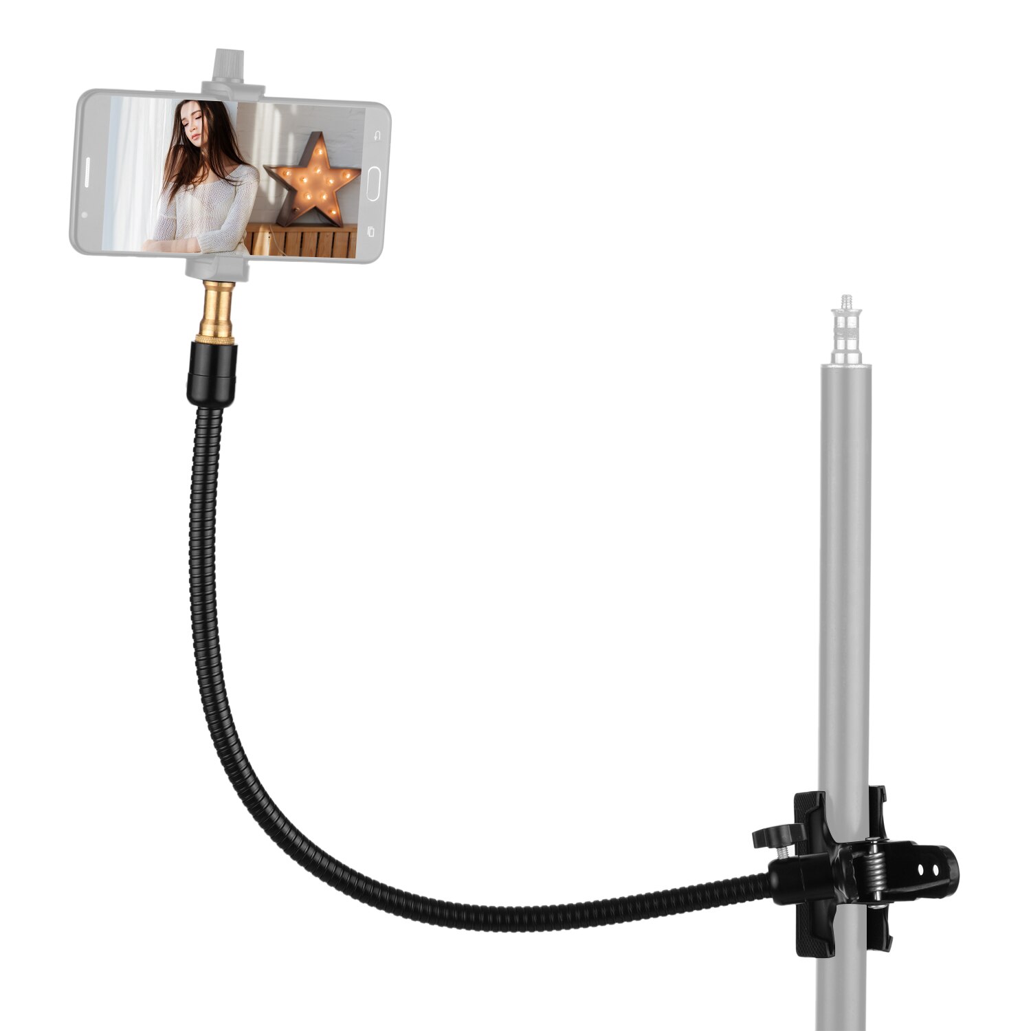 Stand Holder Flexible Tube Arm Mount Clamp Stand with 1/4 Screw for Action Camera Phone Holder Light Microphone Mounting